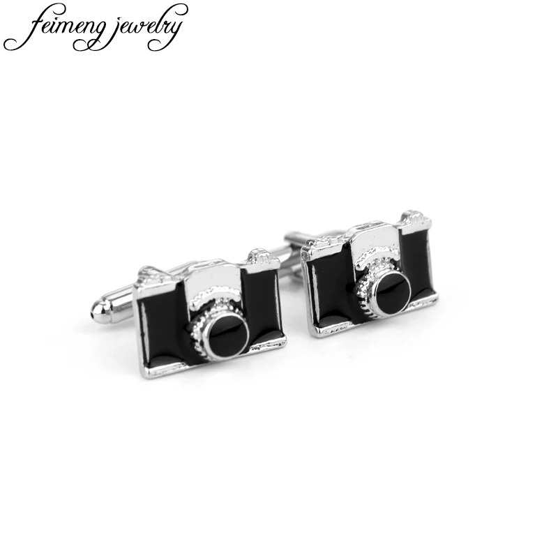 

Strangers Thing Camera Modeling Cufflinks Black Enamel Cuff Button Men's Fashion Shirt Brand French Cuff Links Charm Jewelry