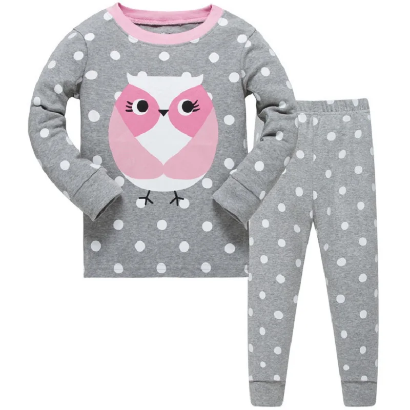 Conjunto de Roupas Meninas dos Desenhos Roupa de Dormir Crianças de Manga Comprida + Calça Roupas de Bebê Crianças Outono Pijamas Animados Conjunto 2 Peças 2020 21 meninas dos desenhos animados roupa de dormir
