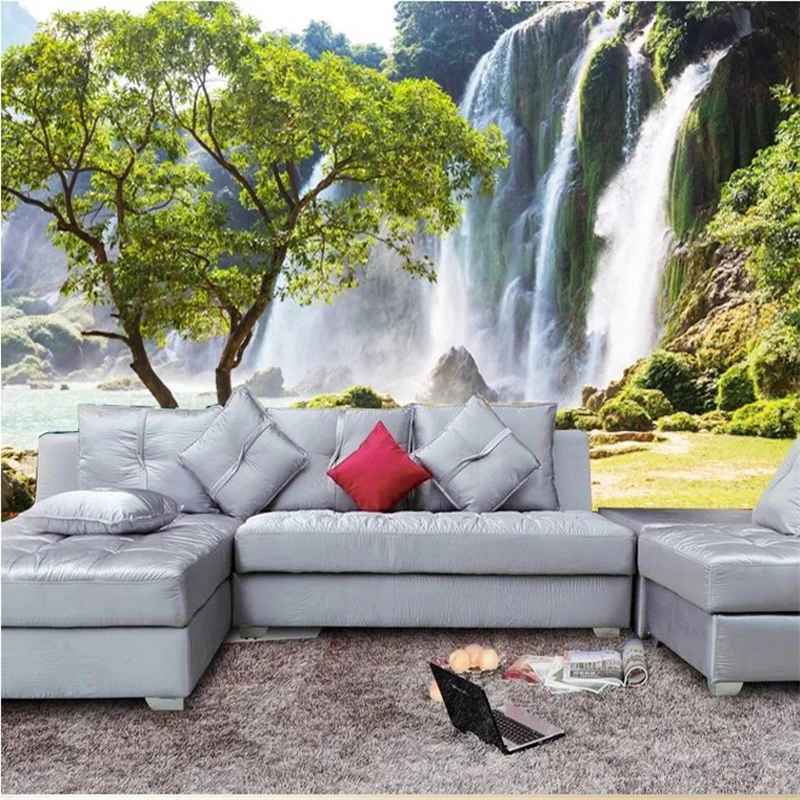 Beibehang Wallpaper Besar 3d Stereoscopic 3d Landscape Pemandangan Ruang Tamu Sofa Kertas Beibehang Wallpaper Besar 3d Stereoscopic 3d Landscape Pemandangan Ruang Tamu Sofa Kertas
