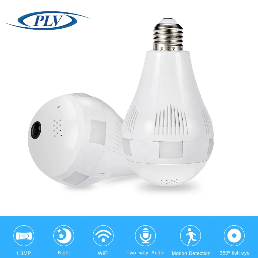 PLV 960 P 360 градусов Беспроводной IP Камера лампочки FishEye умный дом CCTV 3D VR 1.3MP охранных
