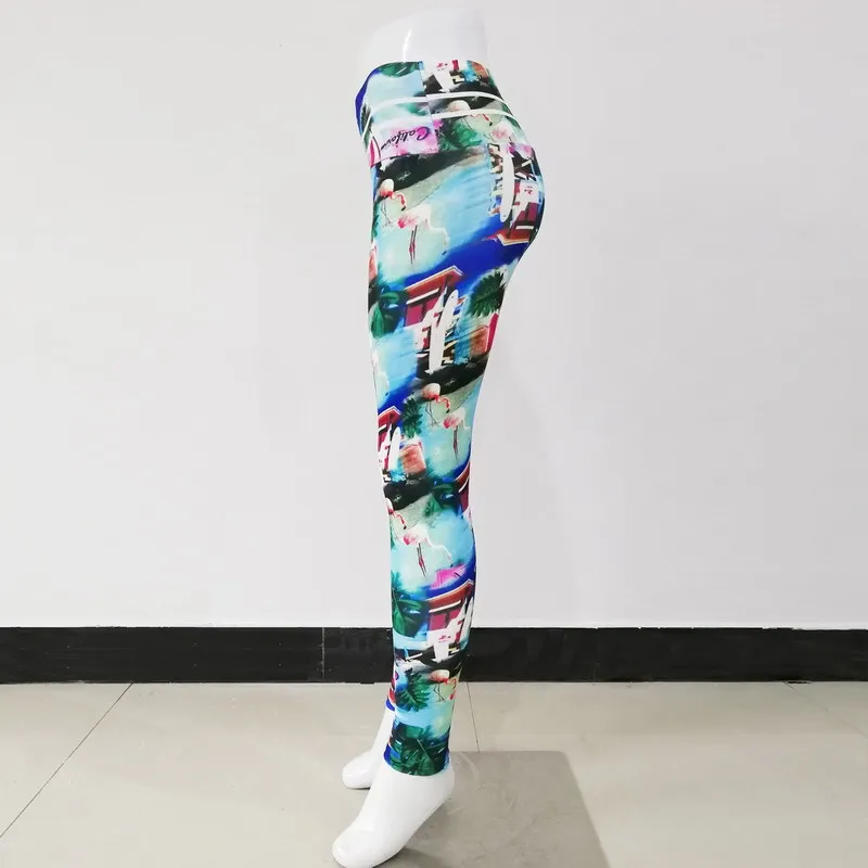 Leggings Summer 2019 New Personal digital 3D Printed Women Sexy Fitness Activewear Elastic Mid Waist Trousers Drop Shipping grey leggings