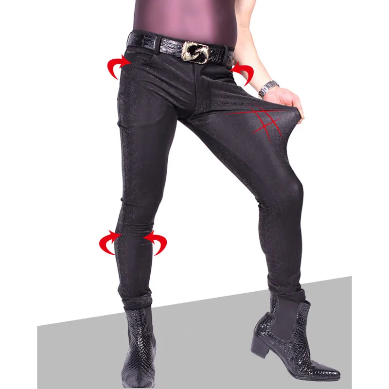 Men Plus Size Spandex 3D Camouflage Lattice Elastic Legging Black Sexy Bodycon Pencil Pants Streetwear Trousers Hombre Clubwear 0