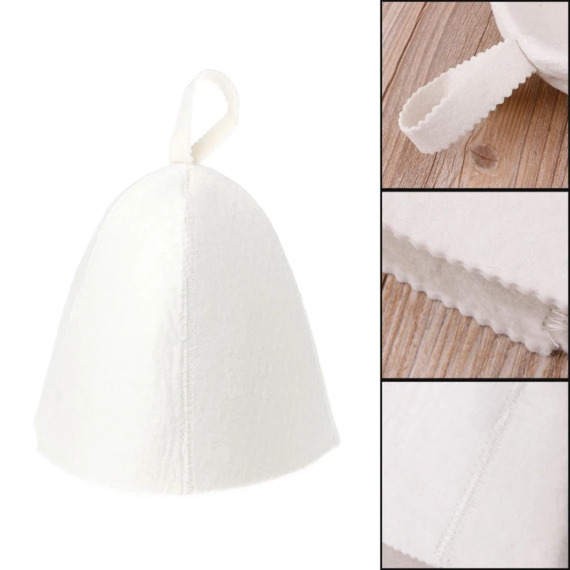 Белая шерстяная шапочка для сауны, шапка с защитой от тепла для ванной дома, защита головы в русском стиле