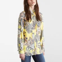 Nice Fashion Ladies Shirts Vintage Floral Printed Blouses Women Blasus Casual Long Sleeve Shirt Women Tops EC5520