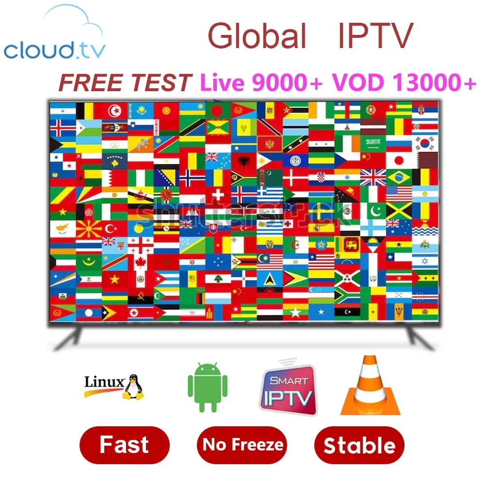 Глобальная подписка IPTV для Android m3u8 enigma2 mag 9000+ испанский/арабский/французский/Великобритания канал бесплатно 13000+ VOD Smarters IPTV