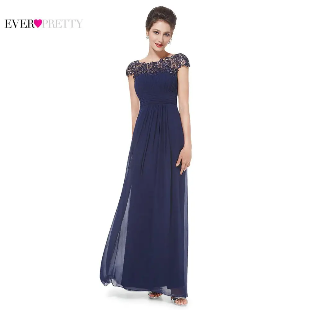 Длинные лэйси декольте открыть назад элегантный вечерние платья 09993 с тех довольно новое поступление нескольких цветов - Цвет: Navy Blue
