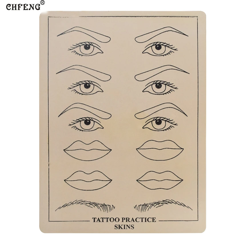 

1 Piece Permanent Makeup Eyebrow Lips Eyeliner Tattoo Practice Skin Sheet for Needle Machine Supply Kit For Beginners