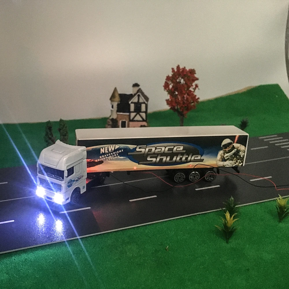  HO 1:87 style alloy model light Truck container for architeture model making 12V Led