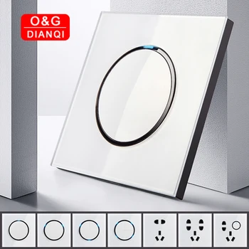 

Push on off Wall Switch White Toughened Glass Panel 1Gang 2Gang 3Gang 1Way 2Way 3Way Glass Feel Light Switch 3Hole