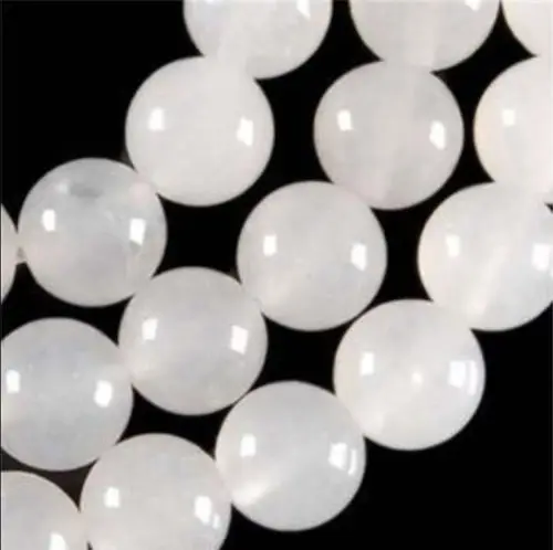 

6mm White Jades Gem stone Round Loose Beads 15">>> women jewerly