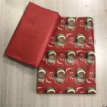 Красный африканский цветочный принт Базен riche getzn африканская кружевная ткань Базен кружева с простой парчи кружева соответствующие 10 ярдов/комплект