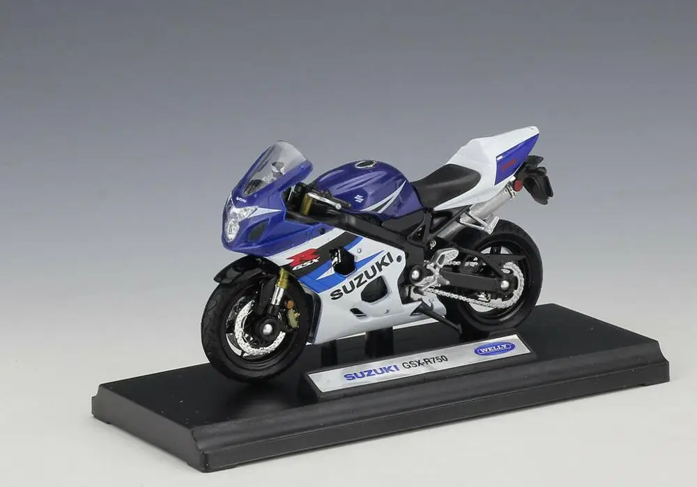 Welly 1:18 SUZUKI GSX R750 мотоцикл велосипед Модель игрушки в коробке