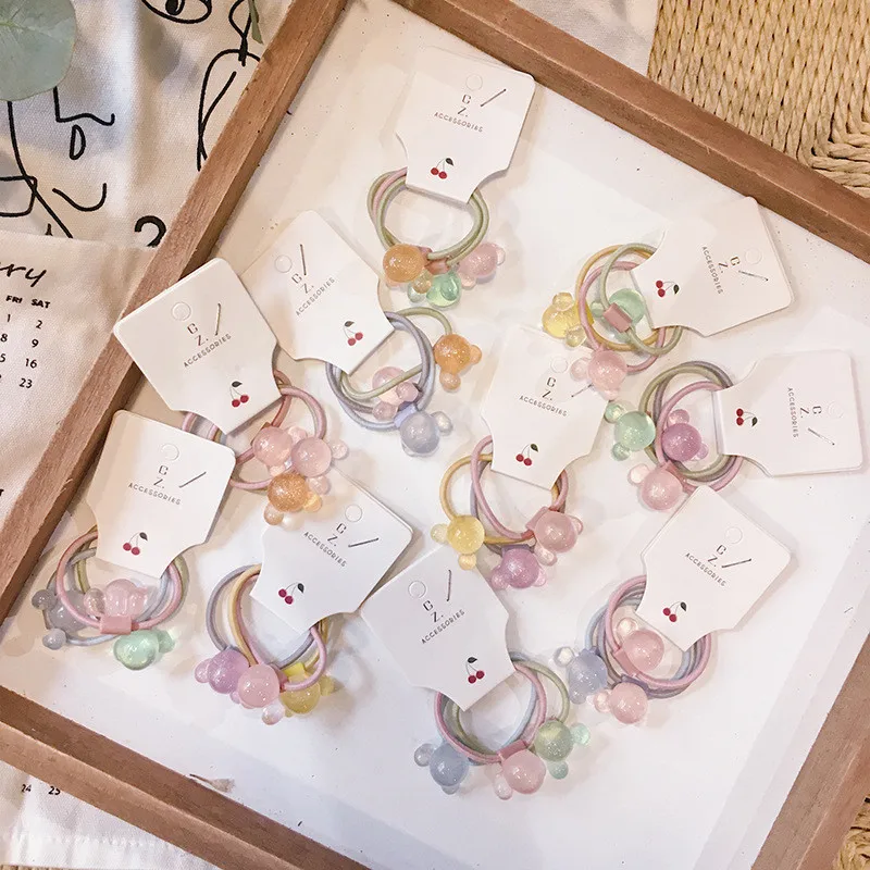 

Free shipping ins ball bow lovely girl's hairties children's elastic rubber kid‘s Hair accessories gum Ponytail Holder