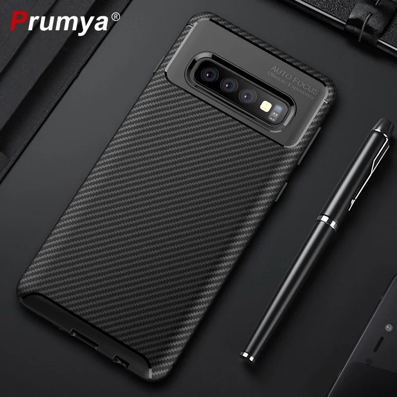 

For Samsung Galaxy S10 S10 Plus Carbon Fiber TPU Shockproof Case Soft Silicon Back Cover For Galaxy S10 5G S10L S10 Phone Cases