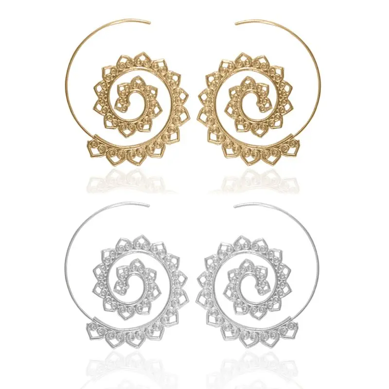 

Spiral Earrings Fashion Exaggerate Personality Unique Alloy Women Jewelry Gear Shape Charms Brincos Gifts Lady Elegant Statement