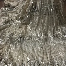 Yaking-10774 модные блестки Тюль Вышивка французский чистая кружевной ткани для праздничное платье