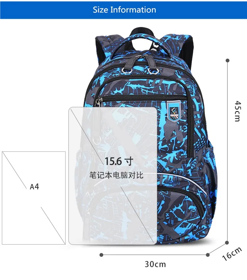 US $30.79 Fengdong 3pcs Student Bag Set High School Bags For Boys Bagpack Kids Large Waterproof Backpack Boy Shoulder Bag Pen Pencil Case
