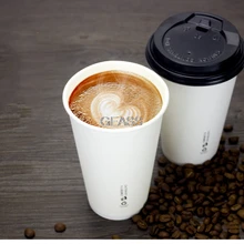 100 шт Одноразовая чашка для чая пакет кофе утолщаются горячий напиток белая бумажная чашка с крышкой соломы