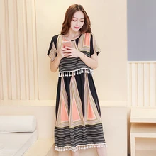 Cotton Nursing Dresses for Pregnant Women Bohemia Maternity Dresses for Summer Maternity Clothes Dress Clothing Pregnancy B53