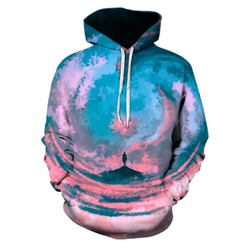 

2018 Men/Women Hoodies Funny Hip Hop Unisex Hooded Sweat 3D Harajuku Pink Cloud Plus Size Jacket