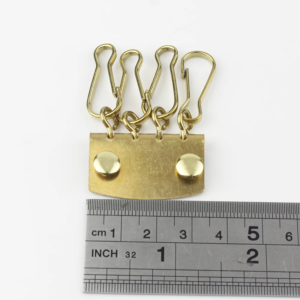 Solid brass 6 snap hook key case inner fitting plate leather craft hardware Solid brass 6 snap hook key case inner fitting plate leather craft hardware