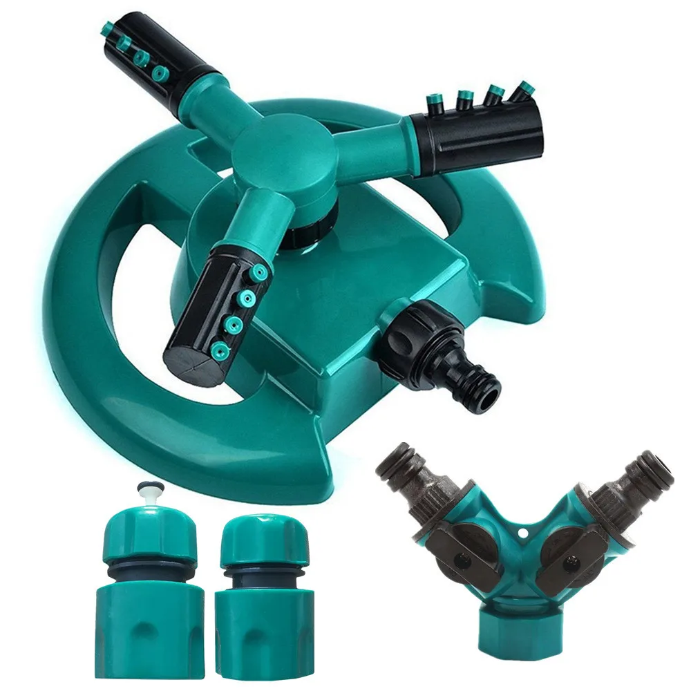 

Lawn Sprinkler Automatic High Quality Water Sprinklers Irrigation Circle Rotating 3 Nozzle Garden Hose Irrigation Tool K527