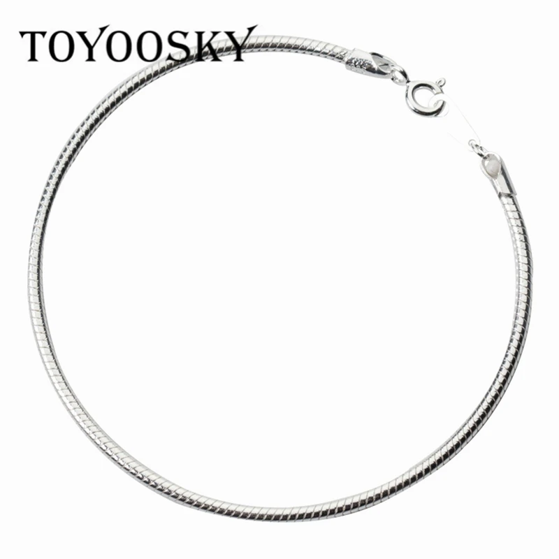 Женский Круглый браслет TOYOOSKY из серебра 925 пробы 2 мм|bangles for women|bracelet fashionfashion bracelet |