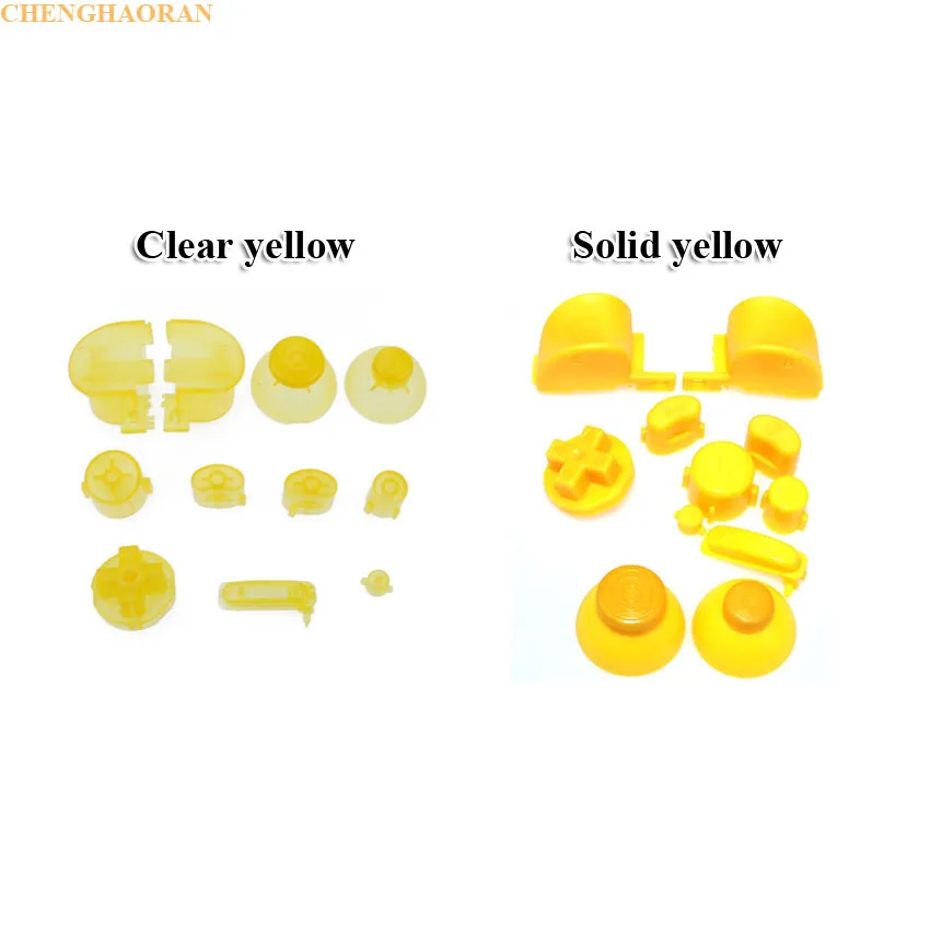 ChengHaoRan 1 комплект прозрачный желтый для NGC шляпка аналогового стика кнопки клавиатуры Y X A B Z кнопки для Gamecube джойстик контроллер