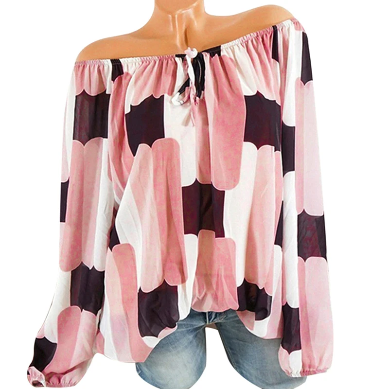 

LASPERAL Plus Size 5XL Women Tops Blouses V Neck Polka Dot Shirts Long Sleeve Summer Autumn harajuku Loose Chiffon Blouse