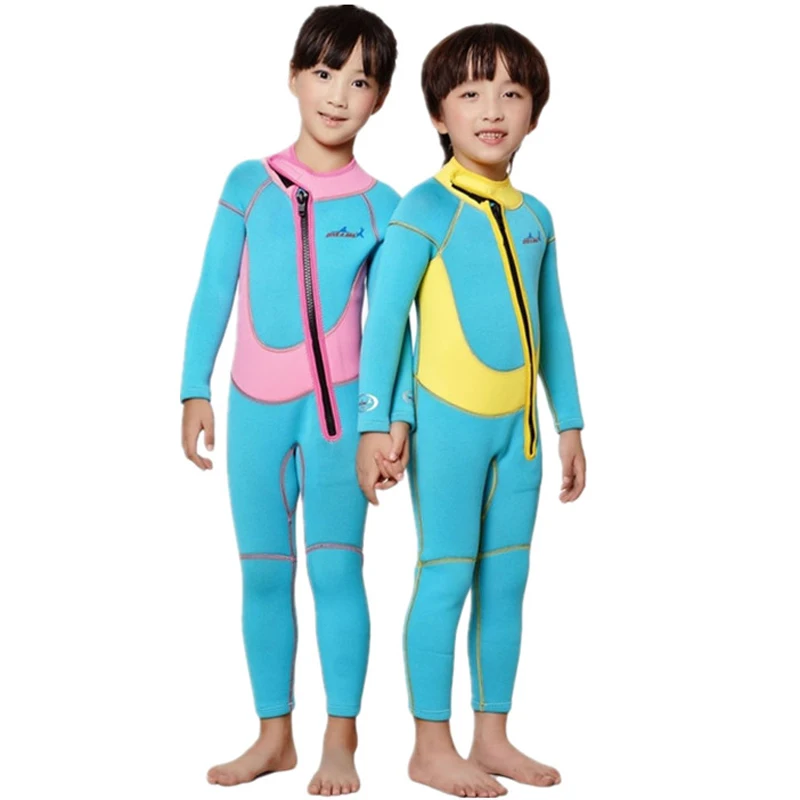 1set dive sail 2.5mm Neoprene Diving suits For boys girls kids Child