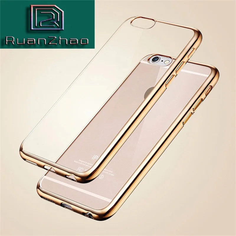 Роскошный чехол для iPhone 7 8 Plus X TPU с розовым золотым покрытием мягкий кристаллами 6