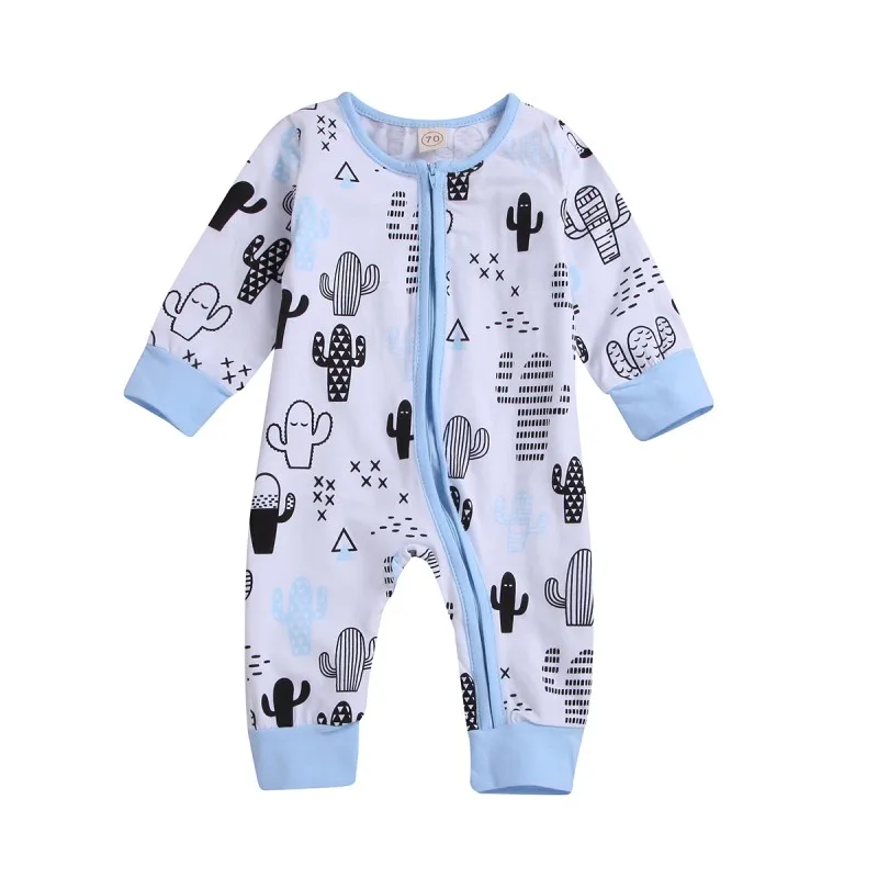 Baby Rompers Jumpsuits For Girls Clothes Spring Long Sleeve Cartoon zip Baby Girls Rompers 0-24M Newborn Baby Boy Jumpsuits