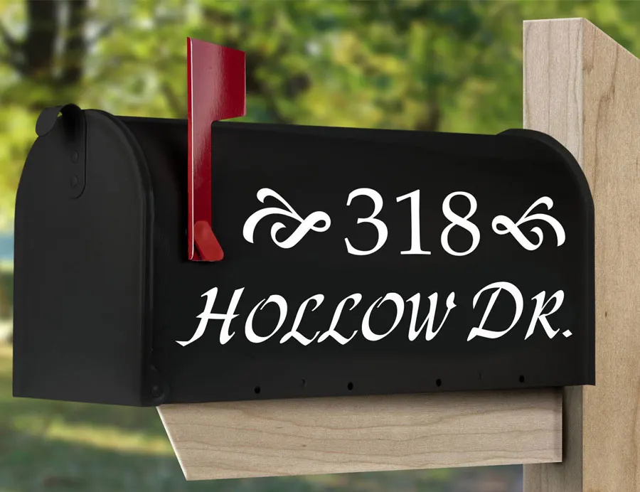 Set of 2 Custom Mailbox Address Vinyl Decal Stickers Mail Box Vinyl