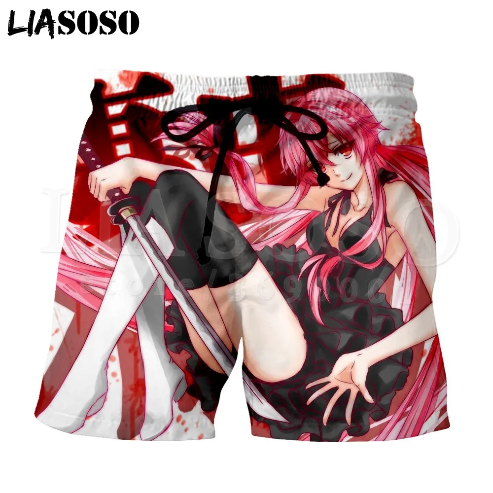 LIASOSO 3d принт унисекс Аниме дневник будущего милая девушка Yuno Gasai мужские шорты наборы пляжные шорты доска брюки X0697