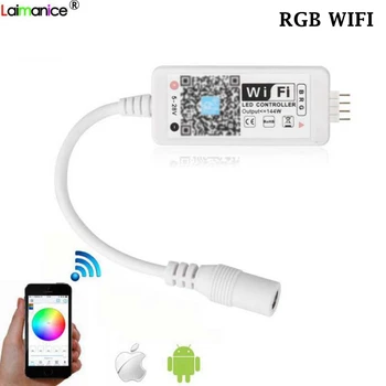 

DC 5V 12V 24V mini wifi led controller 16Million colors control music Wifi RGB/RGBW controller for led strip