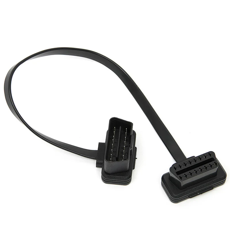 30 см/45 см/50 см/60 см/1 м/1 5 м плоский тонкий как лапша OBD2 OBDII 16 Pin ELM327 кабель