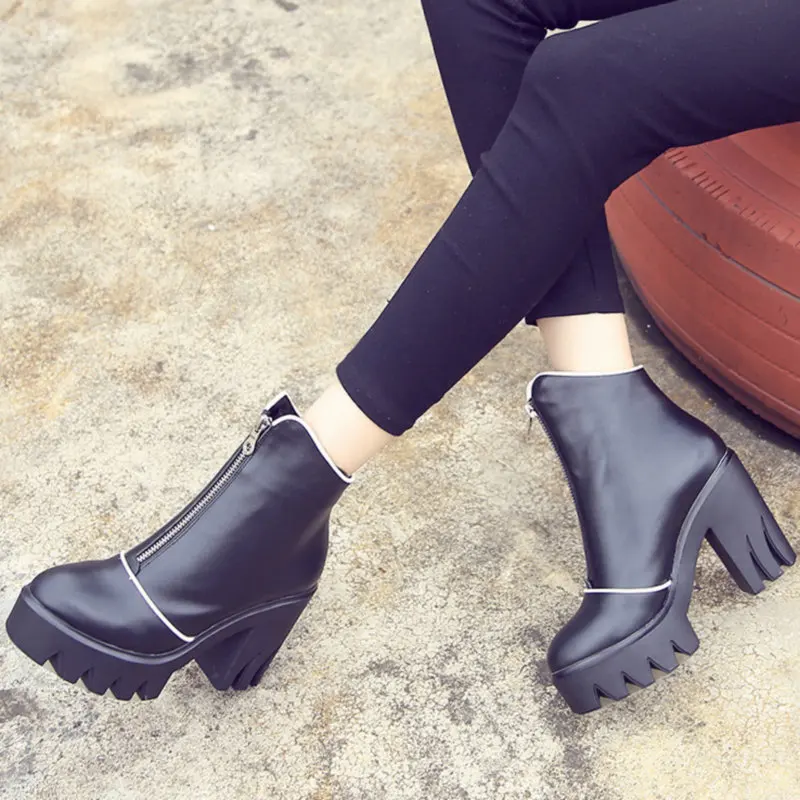 

F.N.JACK Winter Boots Women Sewing Designed Ankle Boots Martin Woman Cow Leather Genuine Leather Boots With Warm Plush