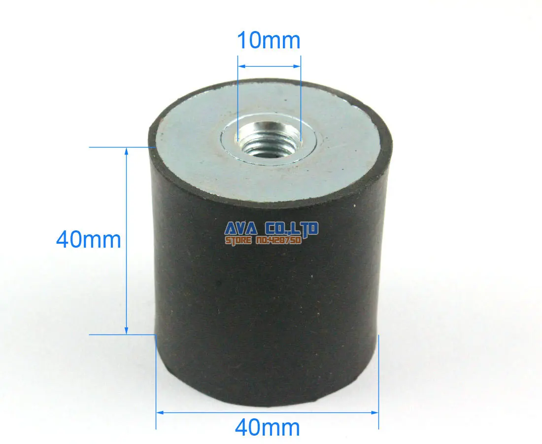 2 шт. 40*40 мм M10 Женский-Женский резиновый антивибрационный крепеж бобины изолятор