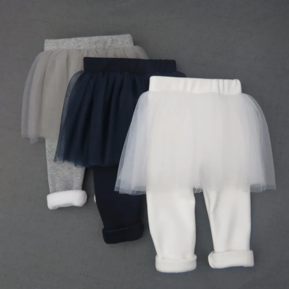 Детская юбка-брюки; Многослойная сетчатая юбка; коллекция года; зимние леггинсы для маленьких девочек; теплые штаны из плотного флиса; хлопковые детские брюки; RT239