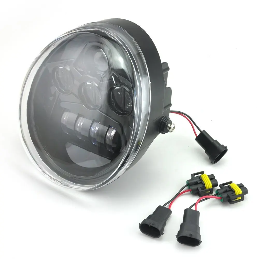1pcs 60W Black Silver LED Headlight Daymaker for Harley Davidson Vrod V Rod VROD VRSCA VRSC Headlight VRSC/V-ROD LED HEADLIGHT