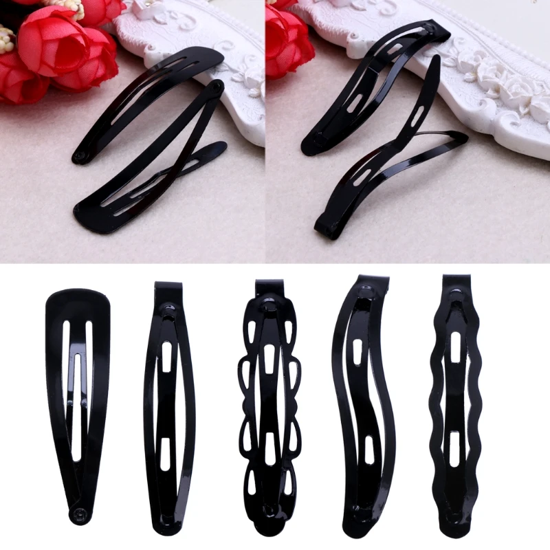 Buy 12PCS/Pack New Simple Black Hair Clips Girls
