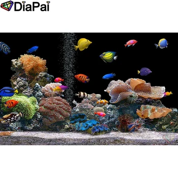 

DIAPAI 5D DIY Diamond Painting 100% Full Square/Round Drill "Fish seascape" Diamond Embroidery Cross Stitch 3D Decor A22429