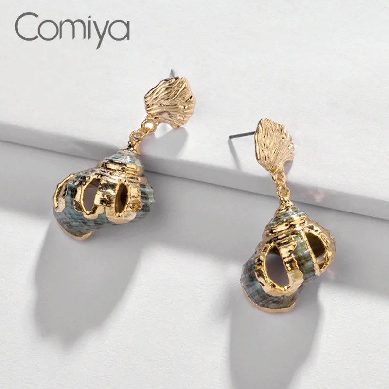 

Comiya Drop Earrings Vintage Big Shell Zinc Alloy Pendant Accessoreis Brinco Fashion Jewelry Indian Bijoux Mujer Dangle Earring
