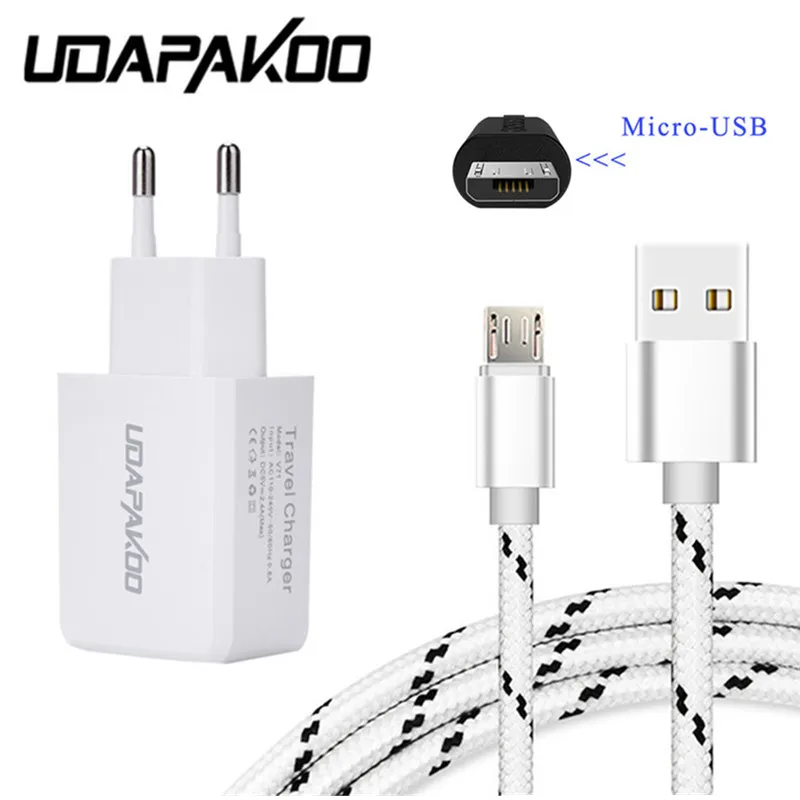 Настенный адаптер для быстрой зарядки с разъемом usb 2 4 А и кабель micro samsung s4 j3 j5 j6 j7