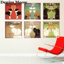 Французский Пудель доска винтажные металлические жестяные вывески домашний бар паб декоративные тарелки собака стены железные стикеры Beagle Искусство Плакат 30*30 см MN7