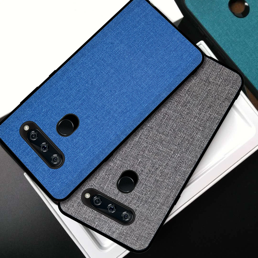 

Luxury Cloth Case For LG V40 Cover Ultra Thin Slim Phone Bags Protective For LG V40 ThinQ V40 V 40 Fabric Back Covers Cases