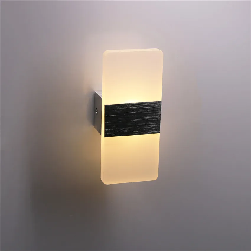 3W/12W LED Acrylic Wall Light AC85-265V RectangleWall Sconce Living Room Bedroom Background Wall Corridor Wall Lamp NR-37