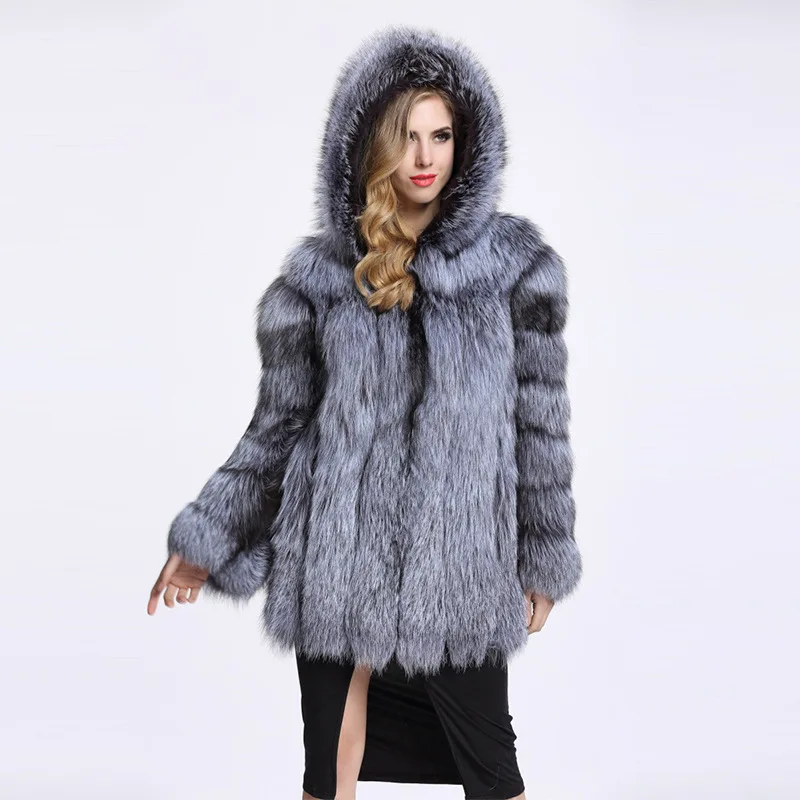 pink Manteau Femmes Grey Zadorin dark light De Fourrure D'hiver Taille Color silver Faux Chaud Grey Mode Épais Avec white Plus Streetwear red Grey Tip Survêtement Manteaux Fox With Black Veste fushia Capuche Ew1qrR1n8c