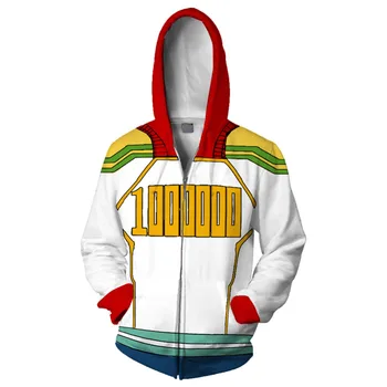 

My Hero Academy Hoodie Million Hooded Sweatshirt Cosplay Hoodie Costume Boku no Hero Academia Million Hoodie Zipper Streetwear
