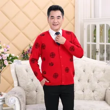 Зима размера плюс толстый кашемировый шерстяной вязаный свитер для пожилых мужчин кардиган пальто свободный свитер для пожилых пап Большие размеры пальто